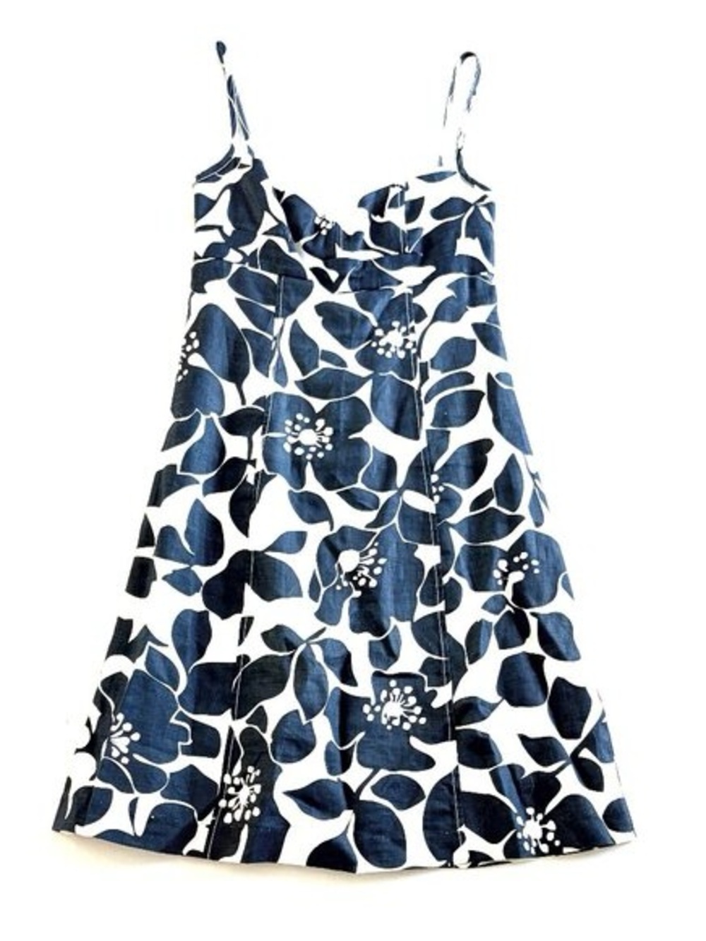 J. Crew Navy and White Floral Dress Size 0